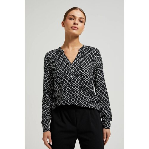 Moodo Women&amp;#039;s collarless shirt - black Slike