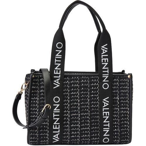 Valentino Shopper torba 'Candle' crna / bijela / bijela melange Cene