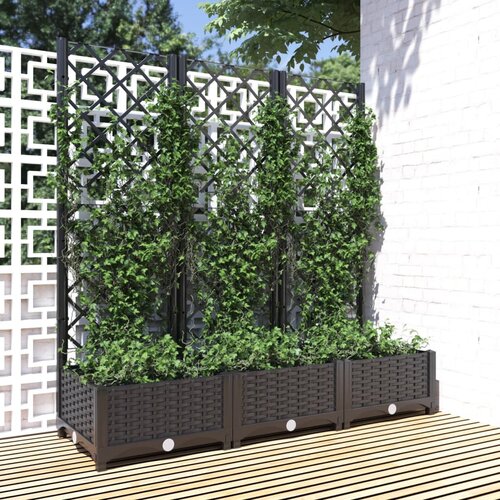  Vrtna žardinjera s re&scaron;etkom crna 120x40x121,5 cm PP Cijene