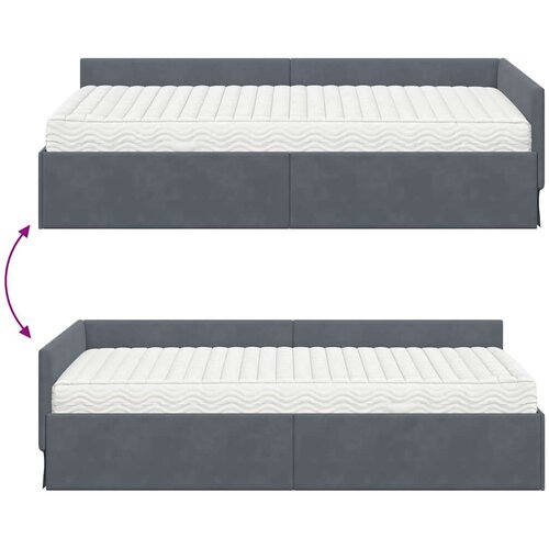  Kutni krevetni okvir s madracem Ostalo 2 pcs Siva Bar&amp;scaron;un Slike
