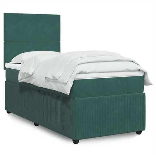 vidaXL spring krevet s madracem tamnozeleni 90x200 cm bar&scaron;unasti Cijene