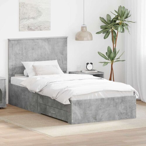  Okvir za krevet s uzglavljem Betonski sivi 100 x 200 cm Cijene