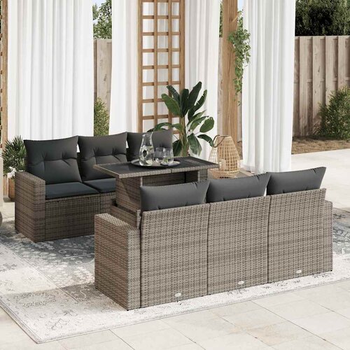 vidaXL 7-dijelni set vrtnih sofa sivi od poliratana Cijene