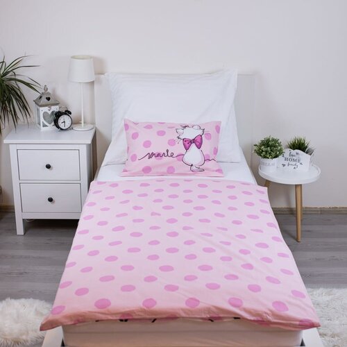 Jerry Fabrics Ružičasta pamučna dječja posteljina za dječji krevetić 100x135 cm Marie Cat &amp;quot;Merci&amp;quot; &amp;ndash; Slike