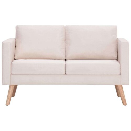  2-dijelni set sofa od tkanine krem Slike