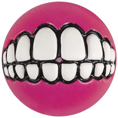 Rogz Grinz Lopta Igračka za pse od gume, L, 7.8cm, Roze Slike