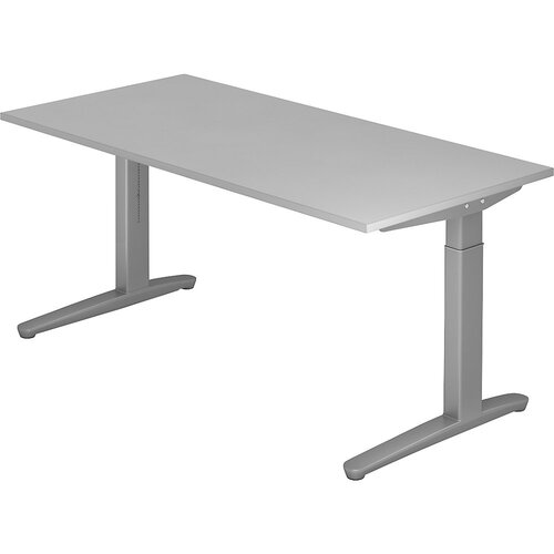 eurokraft pro anny - pisalna miza s podnožjem v obliki črke c, nastavitev višine na 650 - 850 mm, širina 1600 mm, svetlo siva Cene