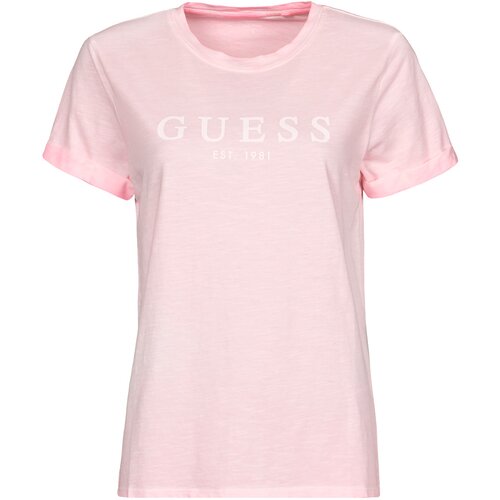 Guess Majice s kratkimi rokavi ES SS 1981 ROLL CUFF TEE Rožnata Cene