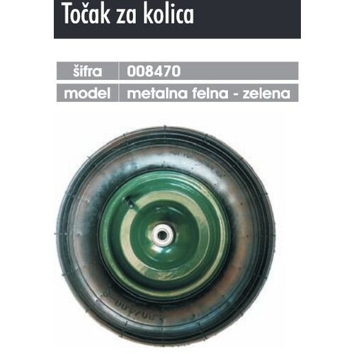 Točak za kolica metalna felna zelena ( 008470 ) Cene