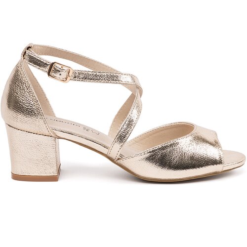GOODIN Gold sandals on a low heel Slike