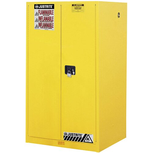 Justrite FM varnostna omara, VxŠxG 1651 x 864 x 864 mm, ročno zapiranje vrat, za vodi škodljive snovi, rumena Cene