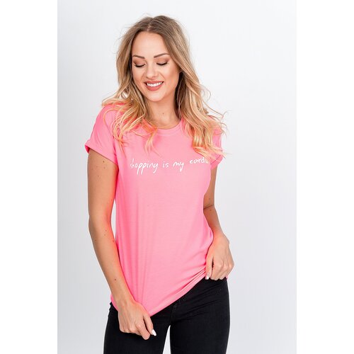Kesi Women's T-shirt with the inscription "Shopping is my cardio" - pink, Cene