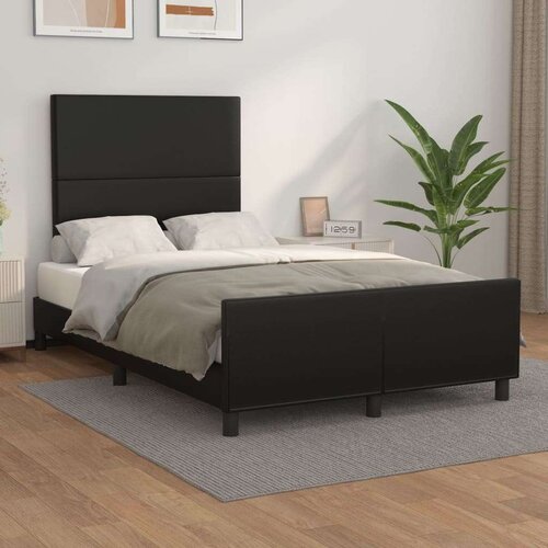  Za krevet s uzglavljem crni 120 x 200 cm od umjetne kože Slike