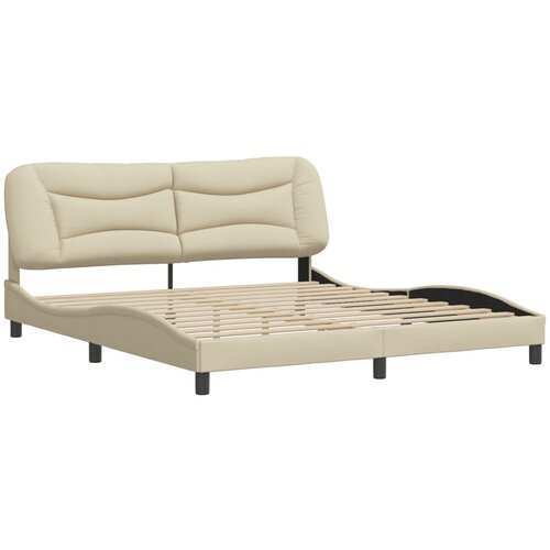 VidaXL Posteljni okvir z vzglavjem krem 180x200 cm blago, (21086513) Slike