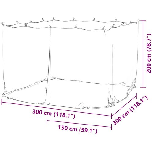  Mreža protiv komaraca za vanjsku upotrebu 220 mreža bijela 300x300x200 cm Slike