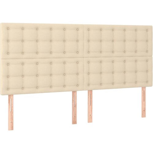 vidaXL Posteljno vzglavje 4 kosa krem 90x5x78/88 cm blago, (20933252) Cene