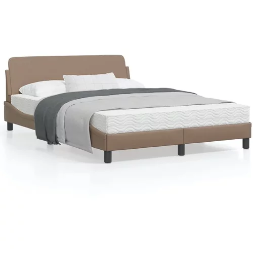 vidaXL Okvir za krevet s uzglavljem cappuccino 140x200 cm umjetna koža