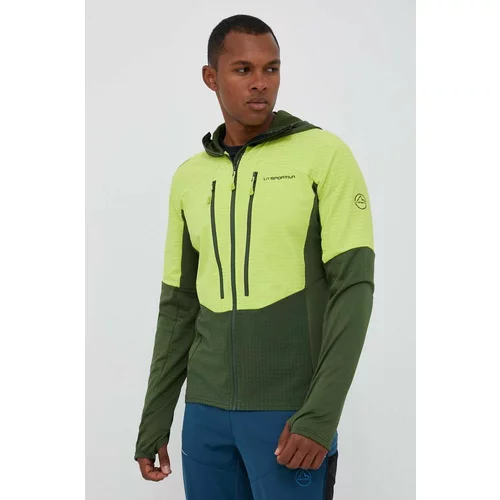 La Sportiva Športni pulover Session Tech Hoody zelena barva, s kapuco