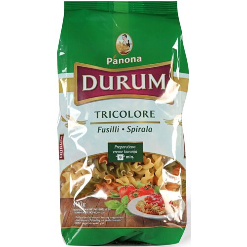 Panona makarone durum tricolore fusili 400g Slike