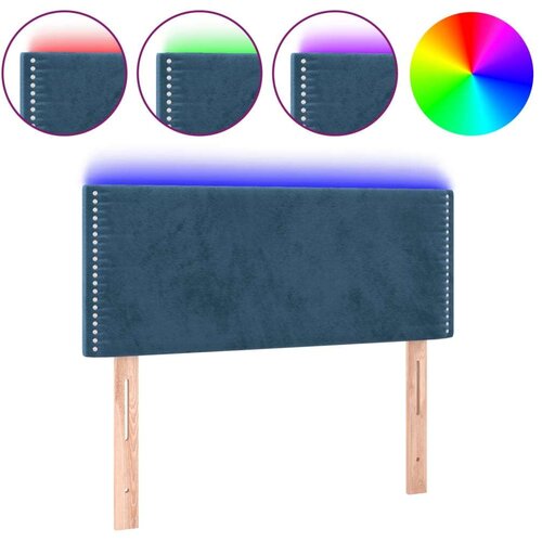 vidaXL LED posteljno vzglavje temno modro 100x5x78/88 cm žamet Cene