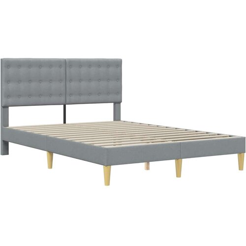  Okvir kreveta s madracem Svijetlo siva 140 x 190 cm tkanina - Svjetlosiva 140 x 190 cm Slike