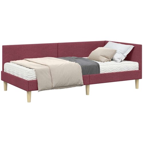  Kutni krevetni okvir s madracem Ostalo 2 pcs Siva tkanina Slike