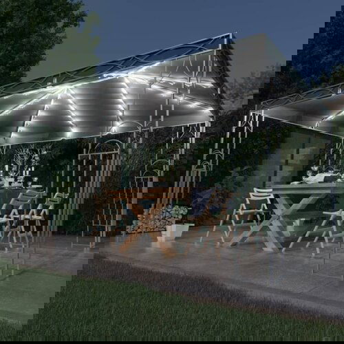 vidaXL paviljon z led lučkami 400x300 cm antraciten Cene