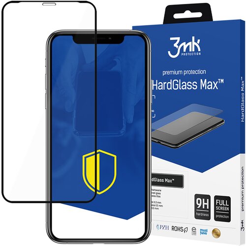 3mk APPLE IPHONE 11 PRO MAX BLACK - HARDGLASS MAX, (22002228) Slike