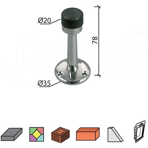 Dabel odbojnik zidni za vrata OD601 Hr fi35/20x78mm DBP1 1504159 Cene
