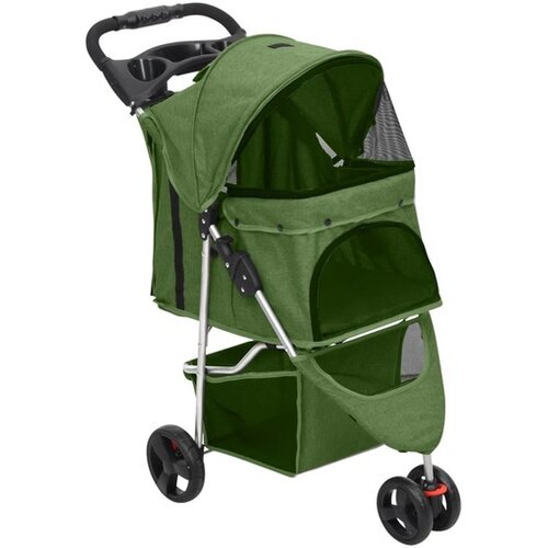  Sklopiva kolica za pse zelena 80 x 46 x 98 cm od tkanine oxford Cijene