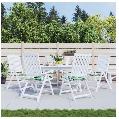 VidaXL Blazine za vrtne stole 6 kosi vzorec listja 50x50x3 c Slike