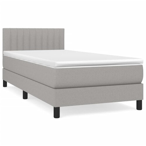 Maison Chic Box spring postelja - Vzmetna postelja z vzmetnico svetlo siv 100x200 cm blago SL6759, (21905385) Slike