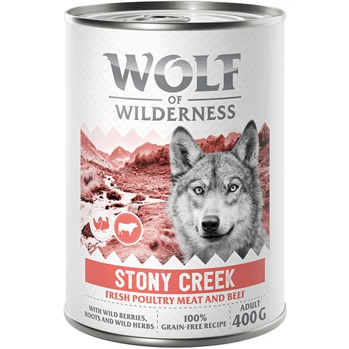 Wolf of Wilderness Posebna cijena! 24 x 400 g “Expedition” - Adult “Expedition” Stony Creek - perad s govedinom