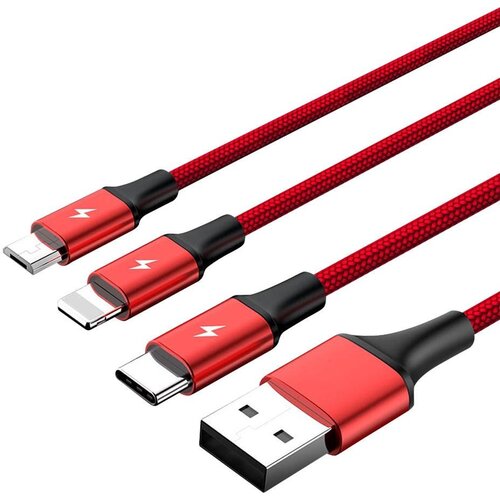 Unitek C4049RD USB cable 1.2 m USB A USB C /Micro-USB B /Lightning Red Cijene