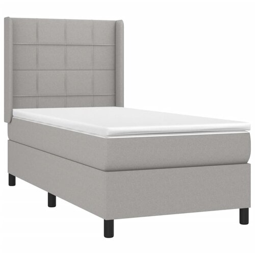  box spring s madracem LED svjetlosivi 90x190 cm tkanina Slike