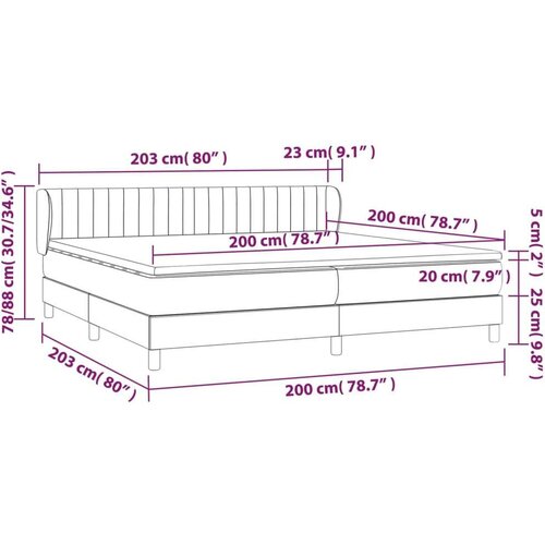 Krevet s oprugama i madracem plavi 200 x 200 cm od tkanine Slike