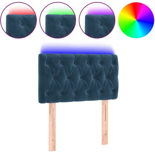 Maison Chic led posteljno vzglavje - vzglavna omarica - nočna omarica temno modro 80x7x78/88 cm žamet, (21709363) Slike