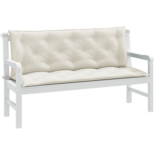  The Living Store Blazina za vrtno klop 2 kosa melanž krem 150x50x7 cm blago - Blazina Za Vrtno Klop, (21464591) Slike