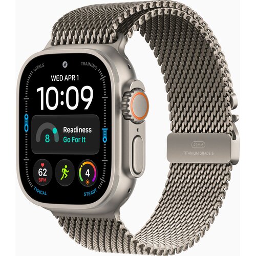 Apple Pametna ura Watch Ultra 4 Cellular 49mm Natural Titanium Case s pa&amp;scaron;čkom Natural Titanium Milanese Loop, M, (5000481910) Slike