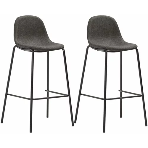 vidaXL Barski stoli 2 kosa temno sivo blago, (20817351)