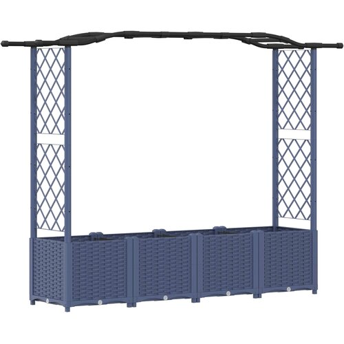 vidaXL Dvignjeno leži&scaron;če s trellisom in streho Siva 204 x 40 x 141 cm, (5000287917) Cene