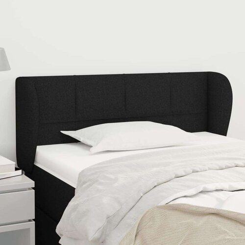  Uzglavlje s u&amp;scaron;ima crni 103x23x78/88 cm od tkanine Slike