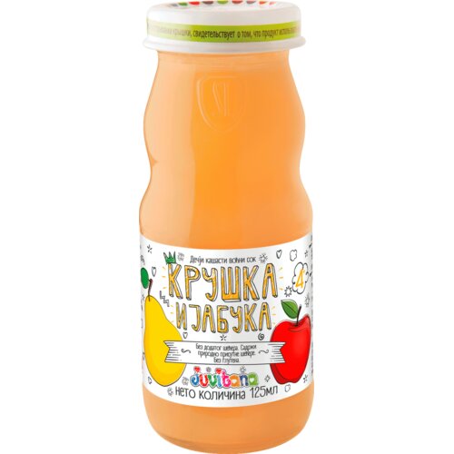 Juvitana Ka&amp;scaron;asti sok za decu od kru&amp;scaron;ke i jabuke 4M+, 125ml Slike