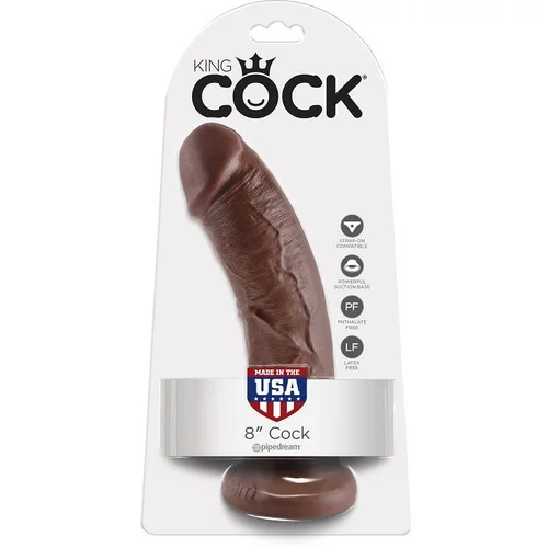 King Cock 8" COCK BROWN 20.3 CM