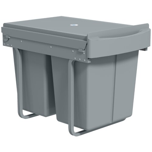 Nesta Raztegljiv ko&scaron; za smeti, 2 x 20 L, odstranljivi posodi, plastika in kovina, siv, (5000493667) Cene