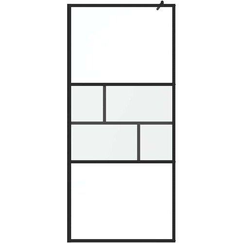  Zid za walk-in tu&amp;scaron; Crna 80 x 195 x 0.5 cm Staklo i aluminij Slike