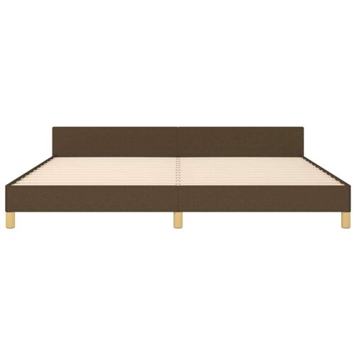  Okvir za krevet s uzglavljem tamnosmeđi 200x200 cm od tkanine Slike