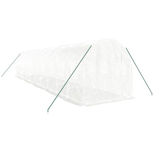 Staklenik s čeličnim okvirom bijeli 20 m&amp;sup2; 10 x 2 x 2 m Slike