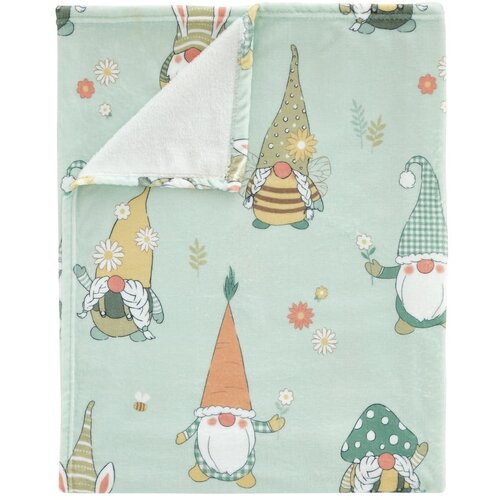 Catherine Lansfield Svijetlo zelena deka s uskr&amp;scaron;njim motivom od mikropli&amp;scaron;a 130x170 cm Spring Gonks &amp;ndash; Slike