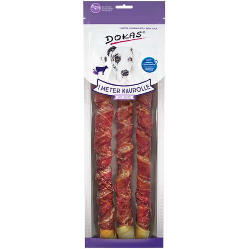Dokas pasji prigrizki 1 meter zvitkov za žvečenje - Raca 315 g Slike